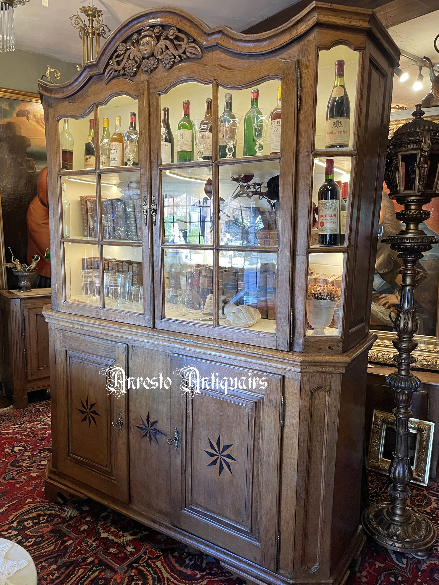 Bukken whisky voldoende Ref. 57 – Antieke Hollandse vitrinekast - Anresto Decor
