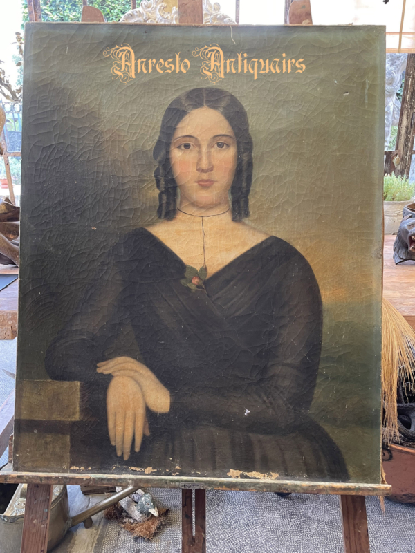 Ref. 45 – Antiek damesportretschilderij foto 1