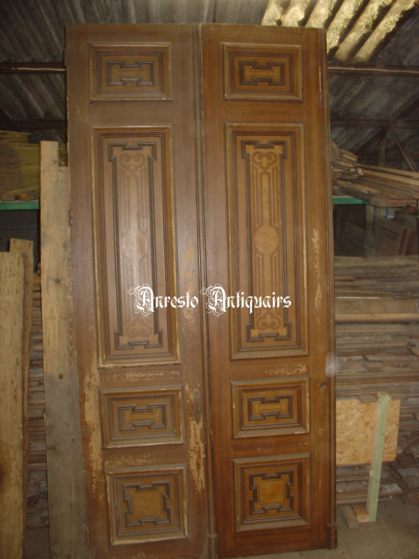 Ref. 73 – Antieke gepaneelde herenhuis deuren uit grenenhout foto 3