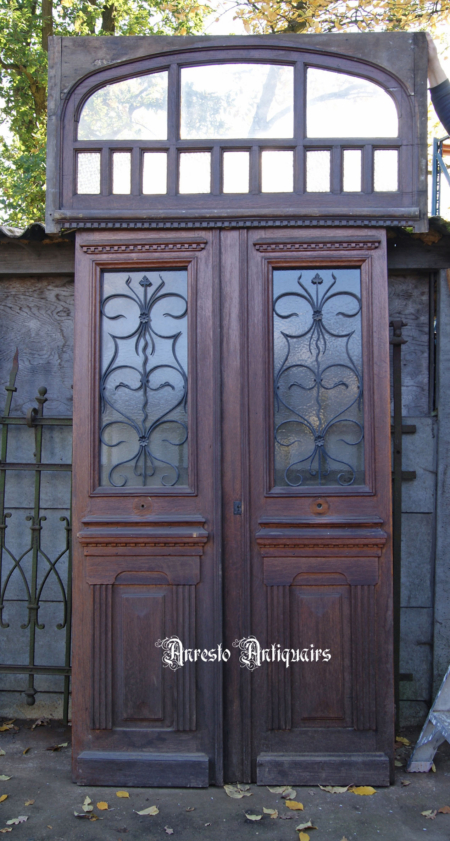 Ref. 78 – Antieke Art Nouveau dubbele buitendeur foto 1