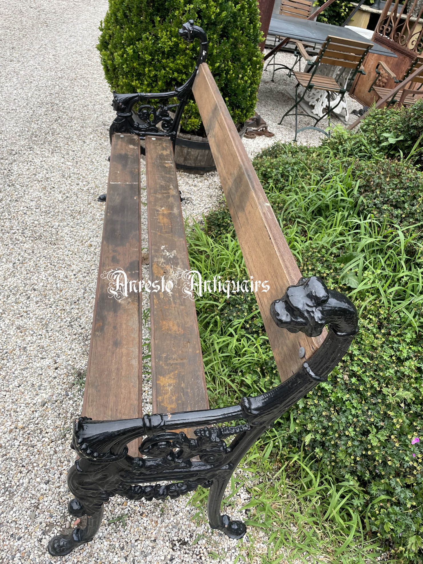 Ref. 44 – Antieke Franse tuinbank - Afbeelding 2