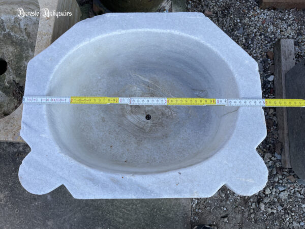 Ref. 47 – Antieke marmeren wasbak, oude marmeren spoelbak - Afbeelding 4