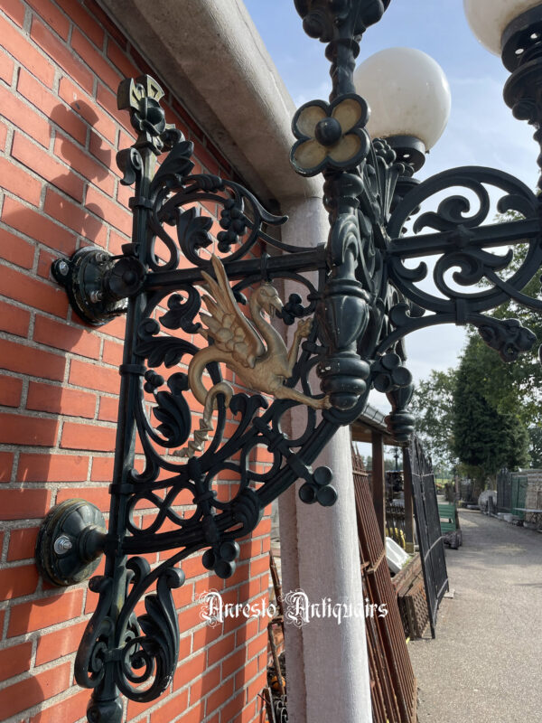 Ref. 98 – Antieke gietijzeren kasteellantaarnlamp - Afbeelding 2