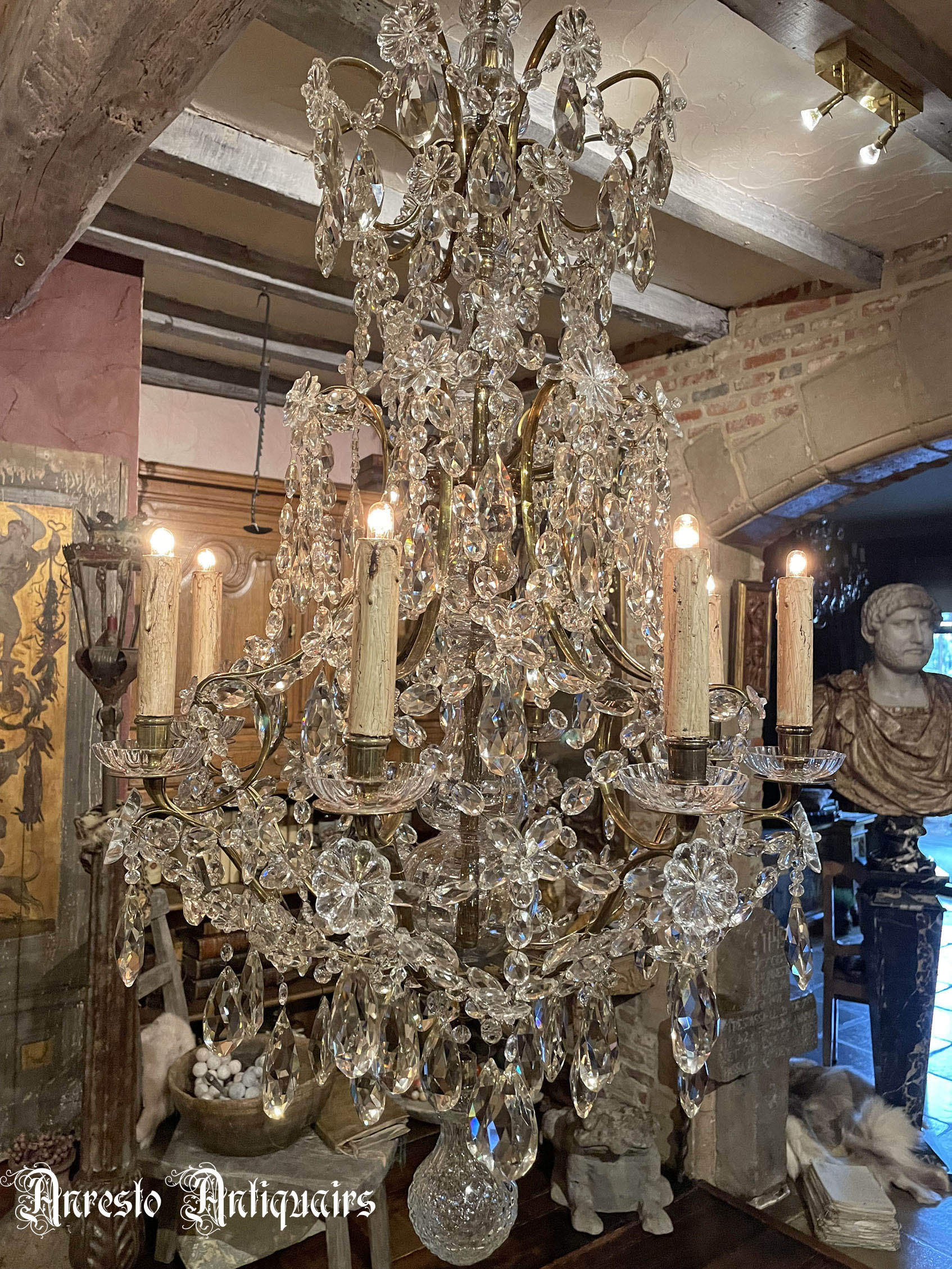 Ref. 47 – Antieke Franse kristallen luster foto 1