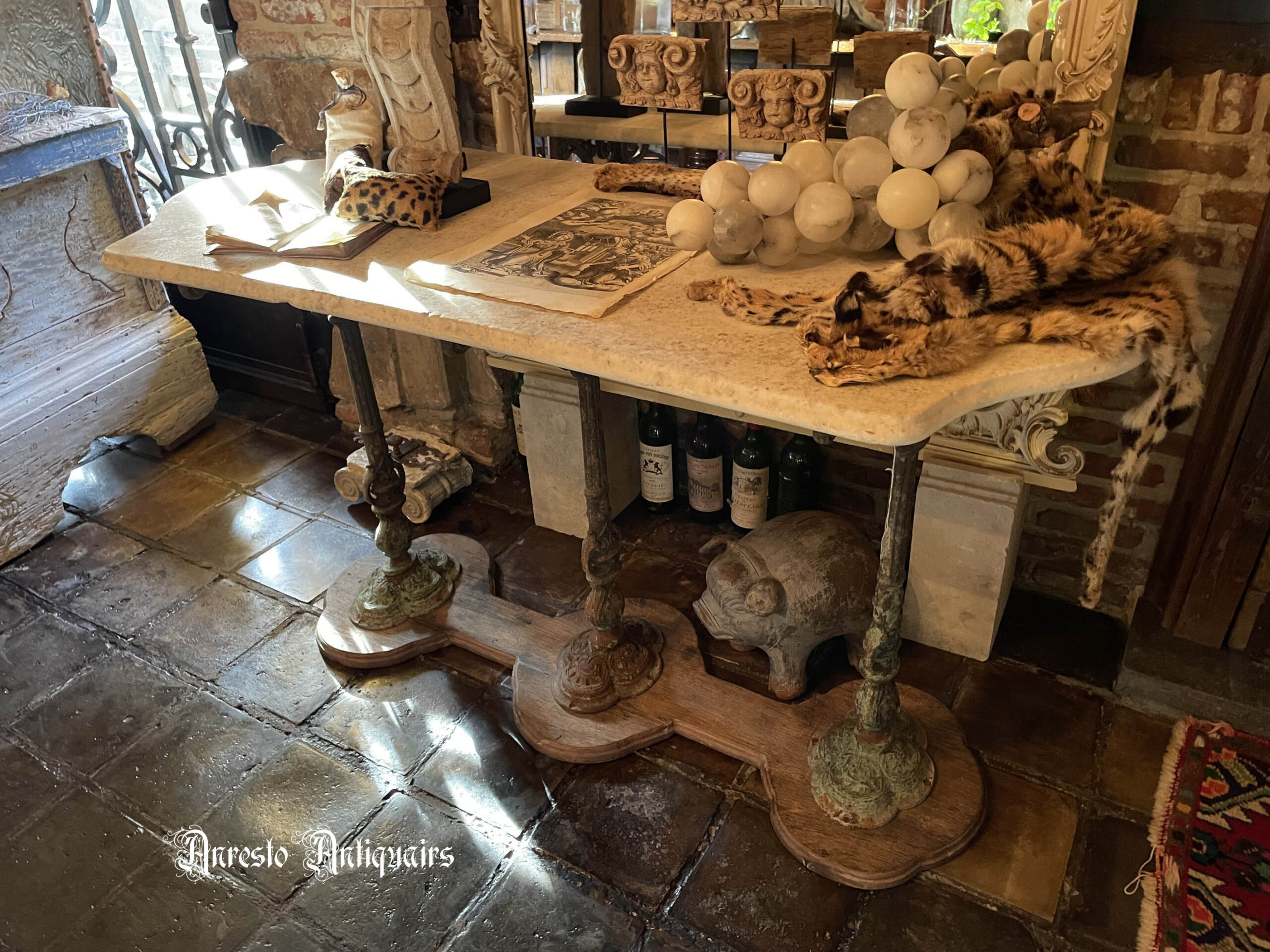 Ref. 42 – Antieke Franse patisserie tafel foto 1