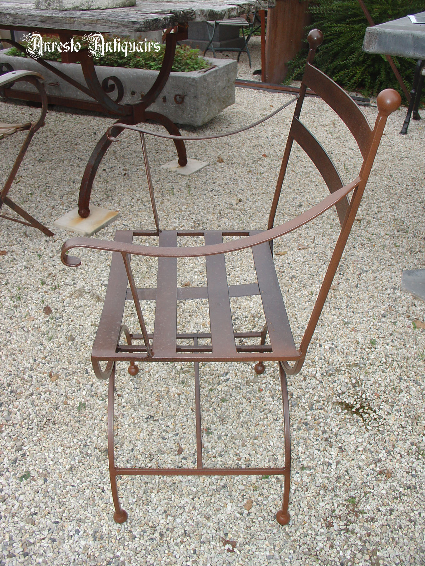 Ref. 67 – Italiaanse tuinstoel met armleuning foto 4