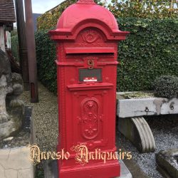 Ref. 34 – Antieke gietijzeren brievenbus, oude gietijzeren postbus foto 1
